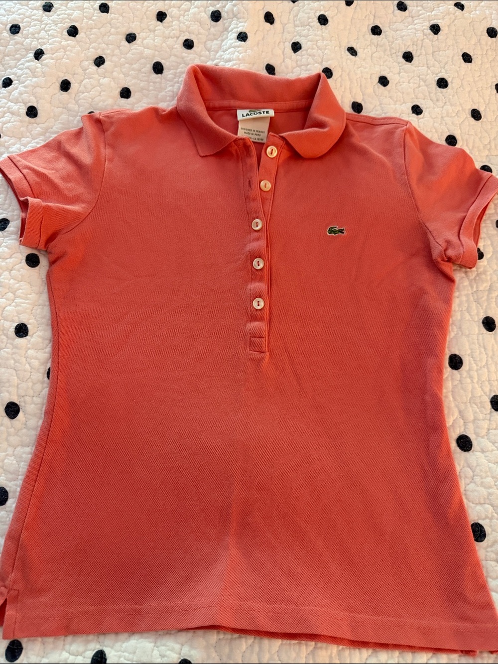 Lacoste Coral Short Sleeve Polo medium size 38